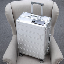 New China Wind Aluminum Magnesium Alloy Pull Lever Box Suitcase Universal Wheels Men And Women 20 24 Inches Nets Red Suitcase