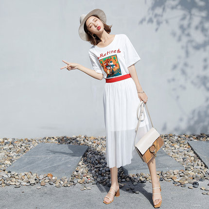 夏装新款小清新裙子两件套仙女裙时尚套装20