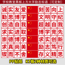 Classroom blackboard above decorative culture wall stickers primary school class layout stickers school training hosting inspirational slogans