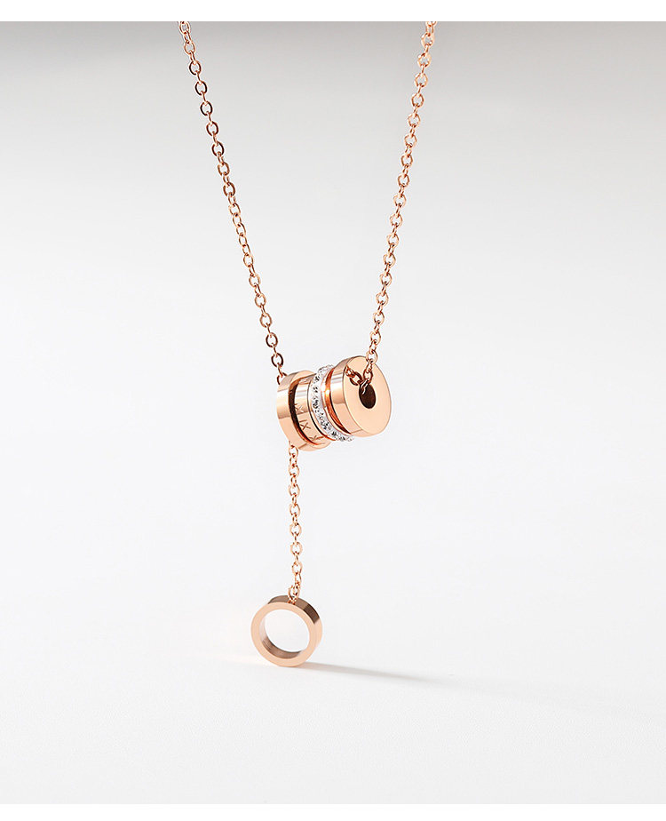 项链女潮网红小蛮腰玫瑰彩金锁骨链秋冬长款