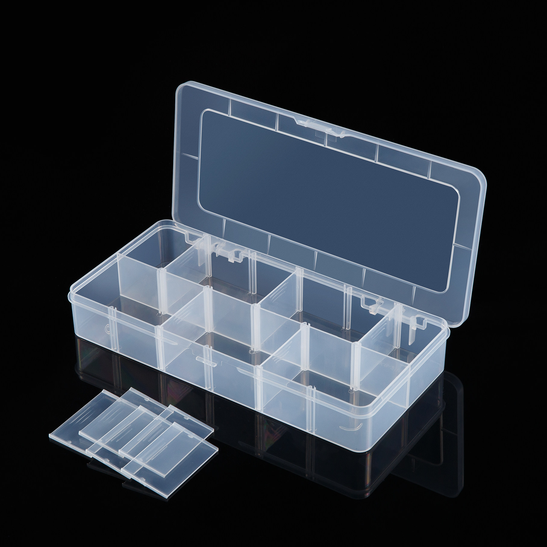 维修工具零件盒电子配件盒活动格饰品收纳盒文具盒透明塑料包装盒