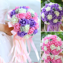 Holding flower Bride wedding simulation flower rose wedding Korean style Chinese style high-end Chinese creative wedding bouquet