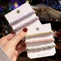 Minimalist Temperament Bicolor Cross Rubber Band Hair Rope Headwear Mesh Red Ins hair tying hair loops leather headsets Accessories Woman