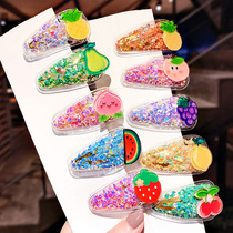 Korean Childrens Baby Card Bb Clips Girls Princess Color Streaming Sand Hair Clip Headwear Net Red Fruit Card Children