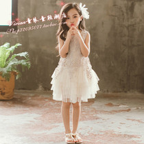 Hong Kong Girls Lace Dress Summer 2021 Childrens Birthday Show Dance Princess Dress Show dress Skirt