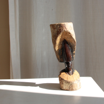 Ebony head African handmade wood carving imported from South Africa