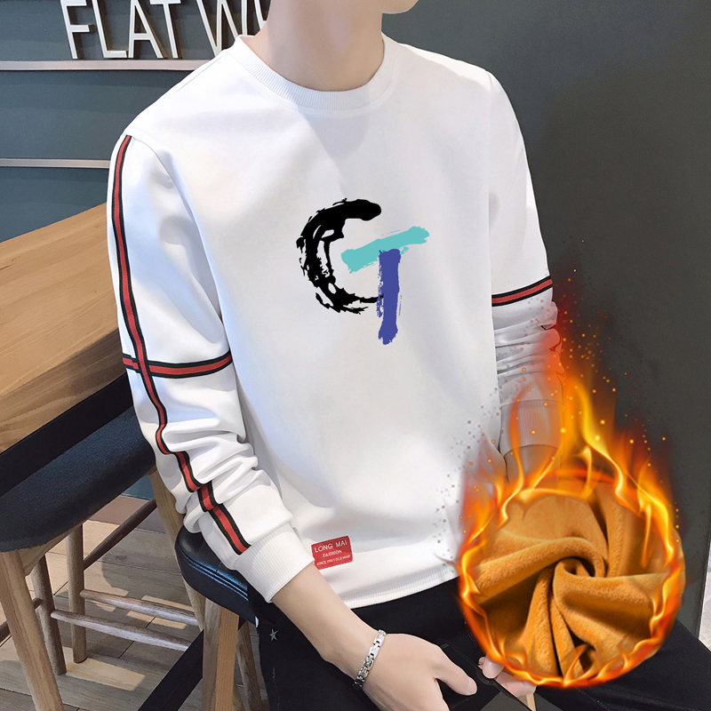卫衣男士秋冬季2019新款潮流宽松加厚秋装上衣服圆领加绒长袖t恤