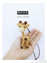 Mini long neck deer necklace pendant pendant handmade DIY crochet knitted wool thread DIY fig. unfinished video