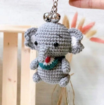 Crochet Graph Solution (Small Elephant Key Buckle) Hairy Wire Hand-woven Doll Tutorial No Video Non Finished Product