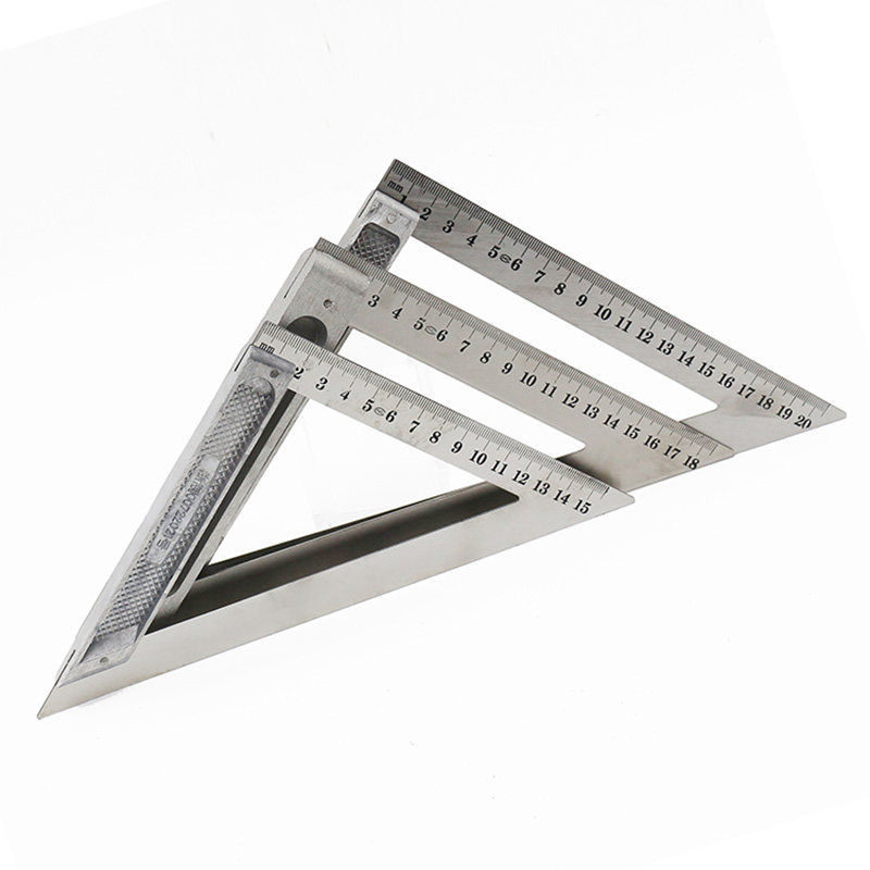 三角尺不锈钢多功能90度钢板尺45°高精度木工钢角尺直角尺铝合金-阿