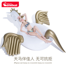 CAMEBUST Skyhorse float exhaust bed inflatable color horse seven rainbow adult children waterborne animals riding swimming rings