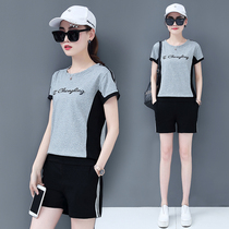 Sports set women summer 2021 New Fashion students loose short sleeve shorts running cotton casual wear two-piece set