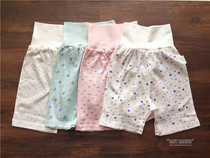 Summer new cotton baby mesh thread high waist belly pants mesh eye cave pants 5 points seven divides 2 years old