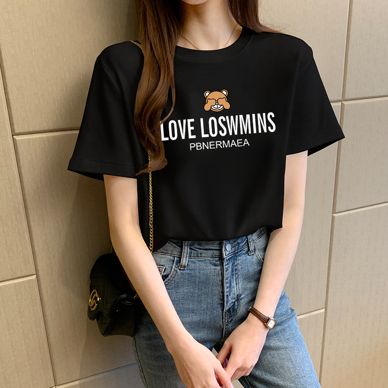 images 9:In 2022, the new summer pure cotton half-sleeved loose-leeved Han version of the black short-sleeved T-shirt female ⁇ caterpillar red in the Internet images 9:In 2022, the new summer pure cotton half-sleeved loose-leeved Han version of the black short-sleeved T-shirt female ⁇ caterpillar red in the Internet