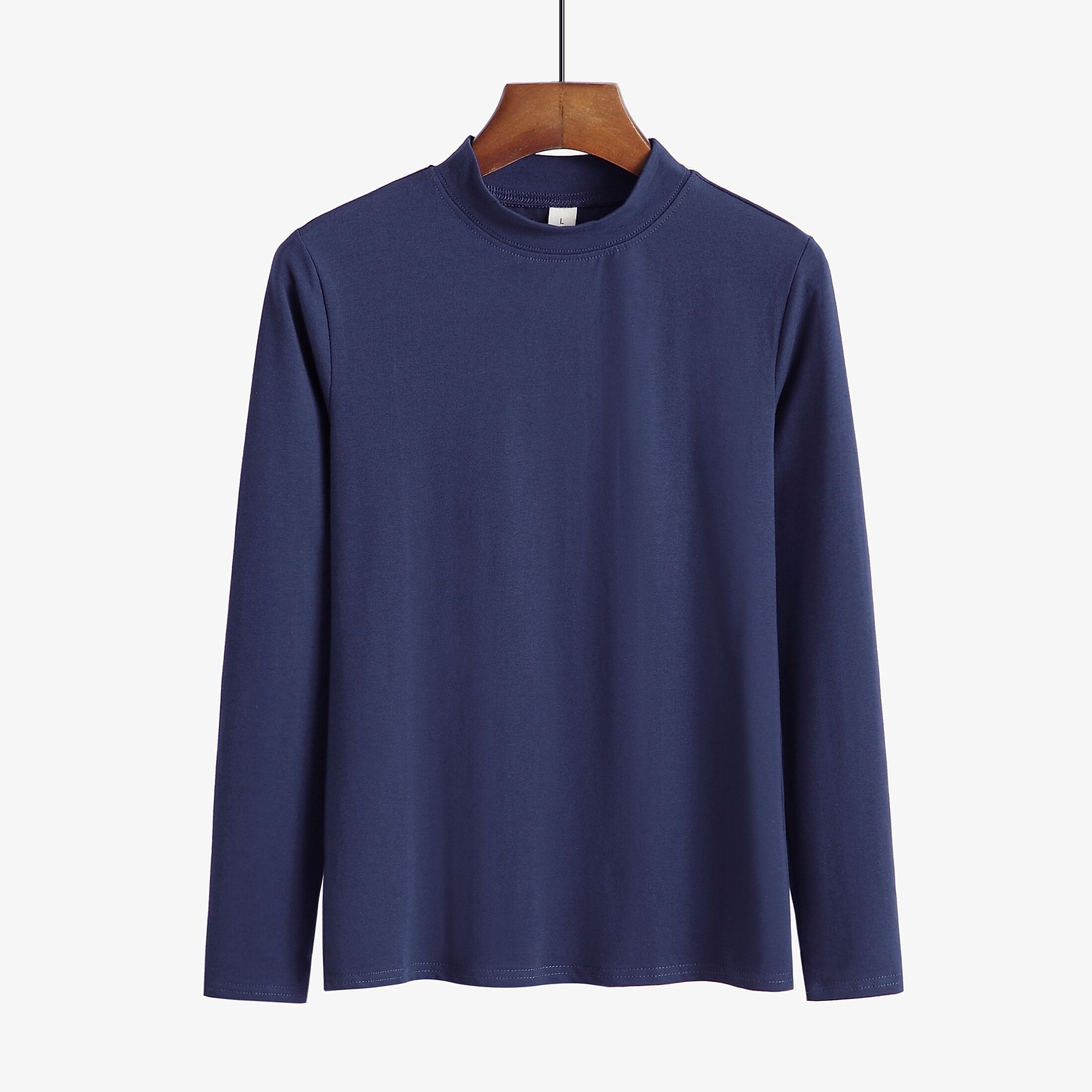 images 12:High-collar bottom shirt girl early autumn 2022 new pile lead blue autumn winter hundred ladies long-sleeved t-shirt top images 12:High-collar bottom shirt girl early autumn 2022 new pile lead blue autumn winter hundred ladies long-sleeved t-shirt top