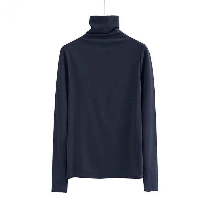 images 6:Tall-collar bottom shirt female autumn 2022 new tide autumn coat wearing a large size and thick long-sleeved pile top images 6:Tall-collar bottom shirt female autumn 2022 new tide autumn coat wearing a large size and thick long-sleeved pile top
