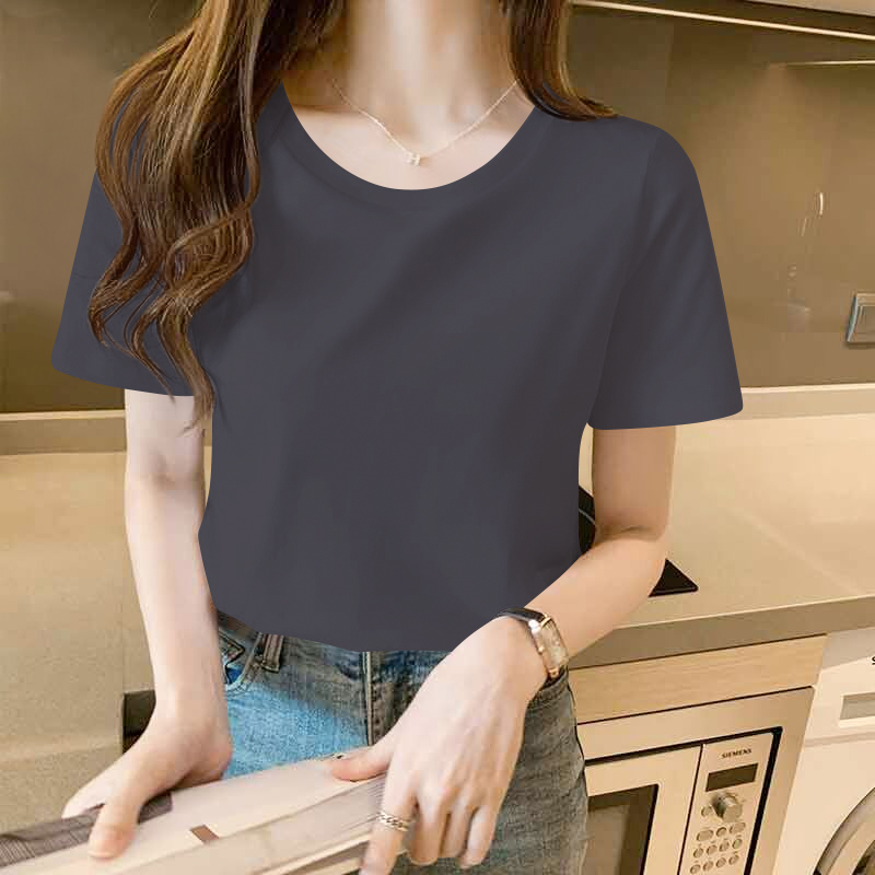 images 5:Pure cotton white t-shirt short sleeve summer 2022 new loose thin-dressed undershirt t ⁇ built-in pure-colored thin top images 5:Pure cotton white t-shirt short sleeve summer 2022 new loose thin-dressed undershirt t ⁇ built-in pure-colored thin top