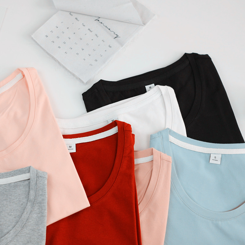 images 4:Black pure cotton t-shirt girl summer short sleeve tightened body 2022 net edition half sleeve ⁇ Blood undershirt thin body images 4:Black pure cotton t-shirt girl summer short sleeve tightened body 2022 net edition half sleeve ⁇ Blood undershirt thin body