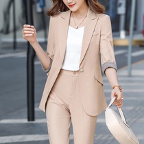 Three-quarter sleeve suit jacket womens autumn temperament high-end casual womens temperament small suit professional tooling suit