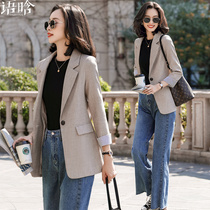 Blazer women 2021 Spring and Autumn new little woman early autumn coat casual black big size suit