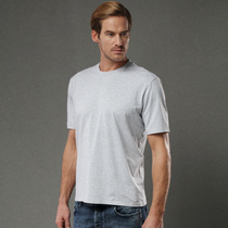 Short Sleeve Men T-Shirt Tidal Truffle Pure Color Cotton Blouse Clothing Half Sleeve Summer Pure Color Trend Easy big-size undershirt