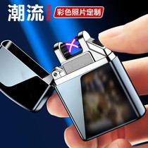 New New Internet Red Creative Black Tech Windproof Charging Lighter Send Boyfriend Men Custom Personality Multifunction