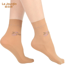 Na Jiaoting stockings womens socks spring and autumn in thick velvet breathable black sexy jacquard non-slip socks skin tone