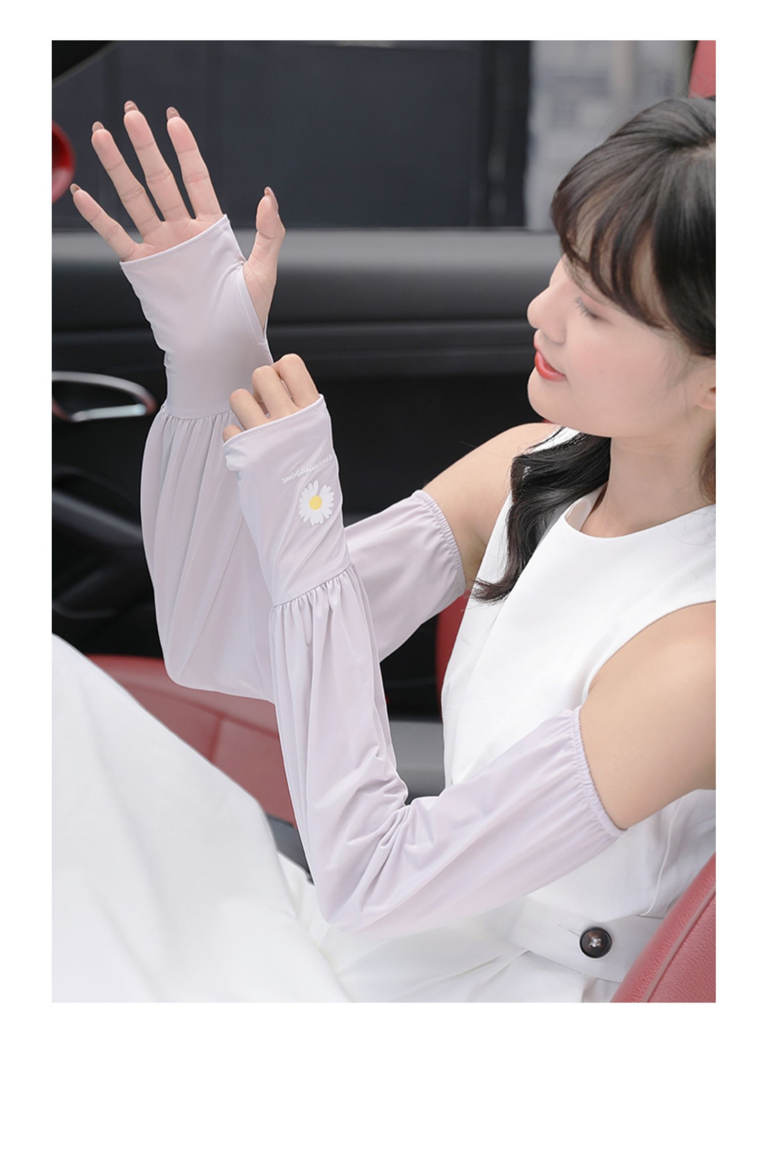 夏季冰丝袖套防晒手套女薄款防紫外线宽松冰套袖开车护臂手臂袖子_vip