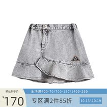Mitti childrens clothing spring and summer childrens girls A-type ruffled denim short skirt skirt skirt