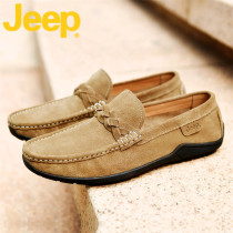 JEEP JEEP leather Bean shoes mens shoes 2021 new mens casual shoes mens summer breathable trendy shoes men