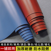 Pure blue red PVC plastic flooring leather commercial thickness wear resistant waterproof anti-slip dance T wedding dega glue pad