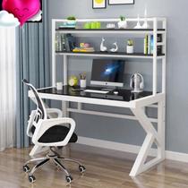 Office study Simple computer desktop desk Simple with shelf Glass table Writing home games with balcony