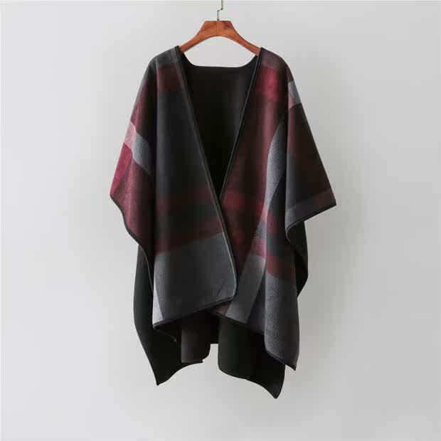 欧美精品好货推荐 大绒毯 保暖披风斗篷摇粒绒超大披肩外套