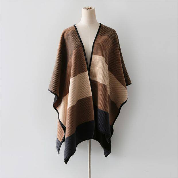 欧美精品好货推荐 大绒毯 保暖披风斗篷摇粒绒超大披肩外套