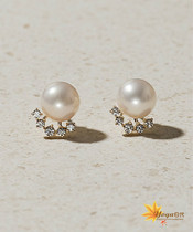 Japan Direct Post Live agete 10K Gold popularity Daily Freshwater Pearl Zircon Nails