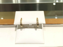 Japan Direct sends straight mail Star jewelry 10K gold diamond ear clip