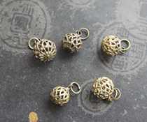 5 old hollow copper buckles