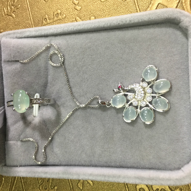china myanmar natural myanmar waxy ice jadeite inlaid pendant ring