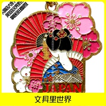 Japan purchases cherry blossoms and clothing features girl keybuckle big - head doll metal resin mobile phone chain