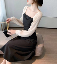 2021 New socialite temperament long sleeve dress long gentle wind fairy CD puppet dress size skirt