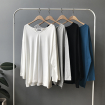 Nine buckle large size womens clothing early autumn new fat MM loose small V-neck long-sleeved T-shirt plus fat increase 200 pounds can wear 181