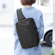 Japan SANWA single shoulder bag female laptop bag with USB diagonal satchel backpack chest front bag multi-pocket leisure tide