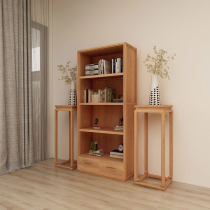 800 * 1820 * 400 old elm wood whole bookcase Two floors with drawer with back plate bookshelf log No lacquered tea cabinet