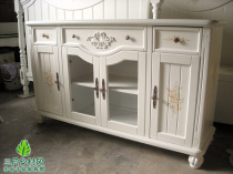 English-style Inn Wind Restaurant Americano Garden European-style Dining Side Cabinet Hand-painted Jasmine Flowers March Country Wind