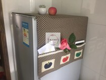 Original pure handmade cloth art fridge cover dust-proof hanging bag containing decorative retro cotton linen small crowdday family kitchen