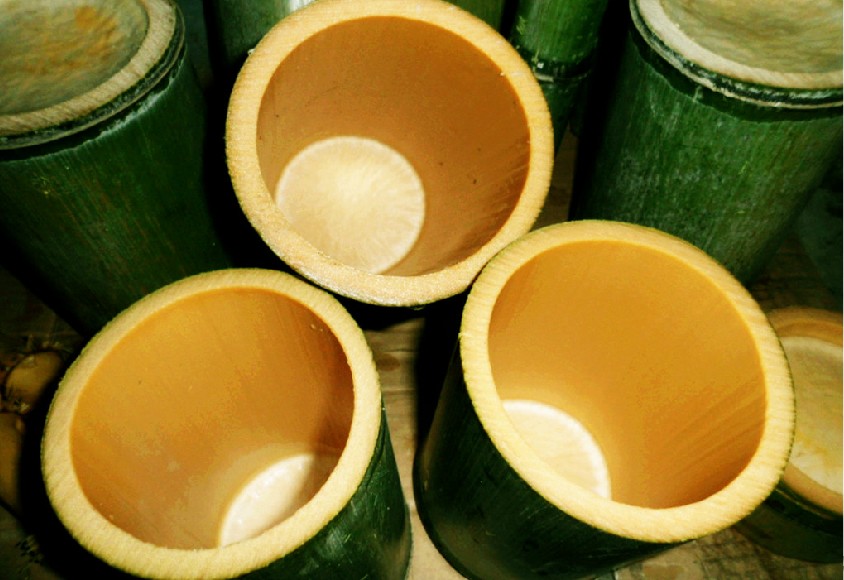 天然竹筒竹水桶蒸筒斜口竹筒竹碗蒸饭diy竹筒饭汤 双磨边 可定做