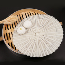 Rattan woven imitation grass steamer mat Rattan steamer cloth does not accumulate water steamer pad Non-slip steamer silicone pad 48cm round