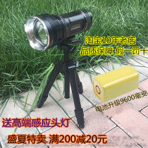 Open up the top fishing Light Night Fishing light T30S four light source zoom black pit leisure fishing light blue light