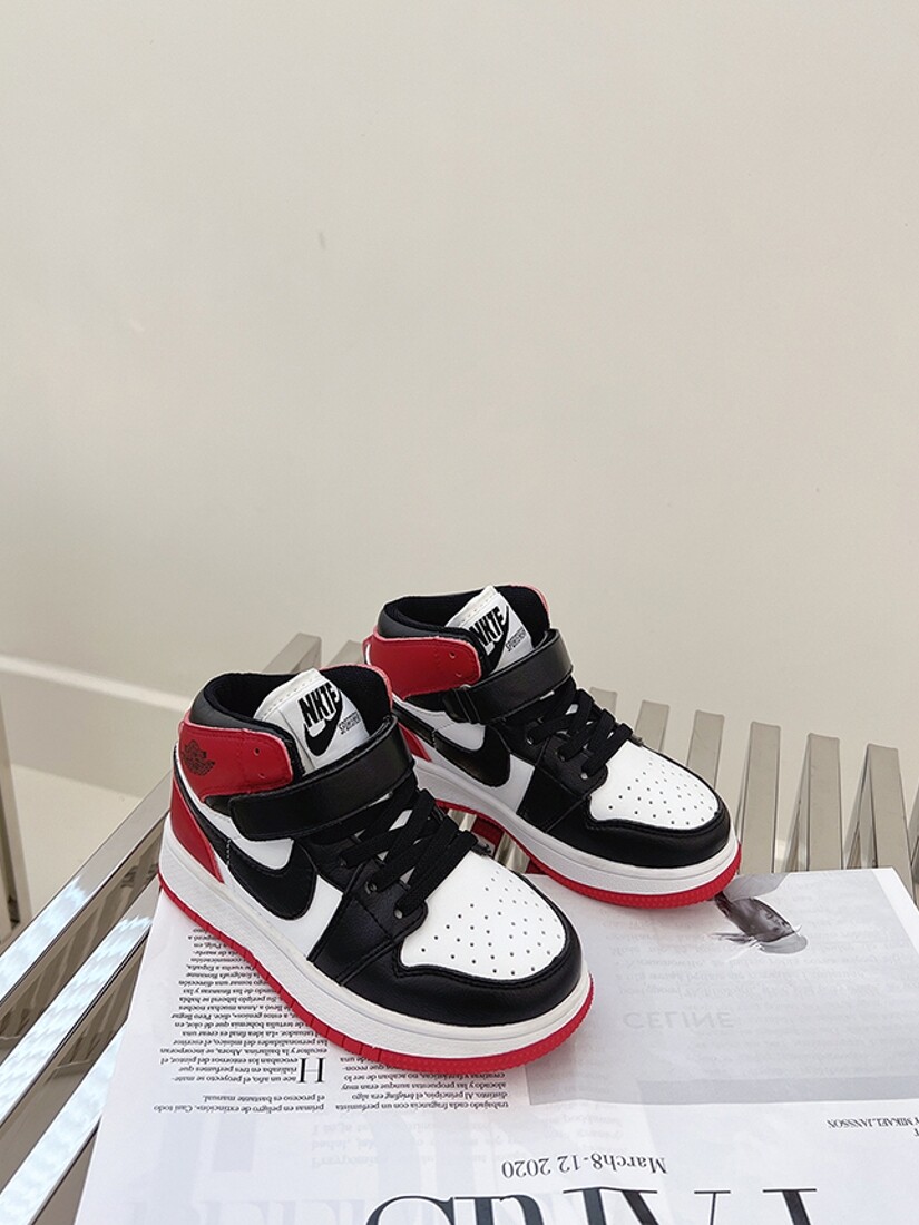 aj童鞋男童鞋子秋冬季2022新款真皮女童加绒二棉篮球鞋儿童运动鞋