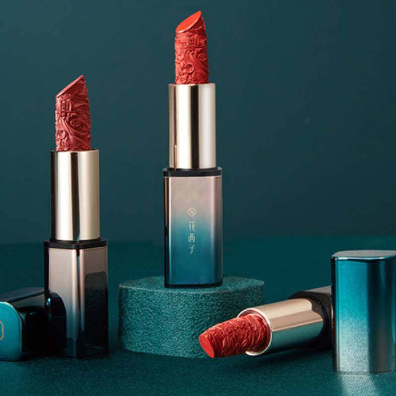 【花西子雕花口红】中国风杜鹃定制烂番茄色(热品库)